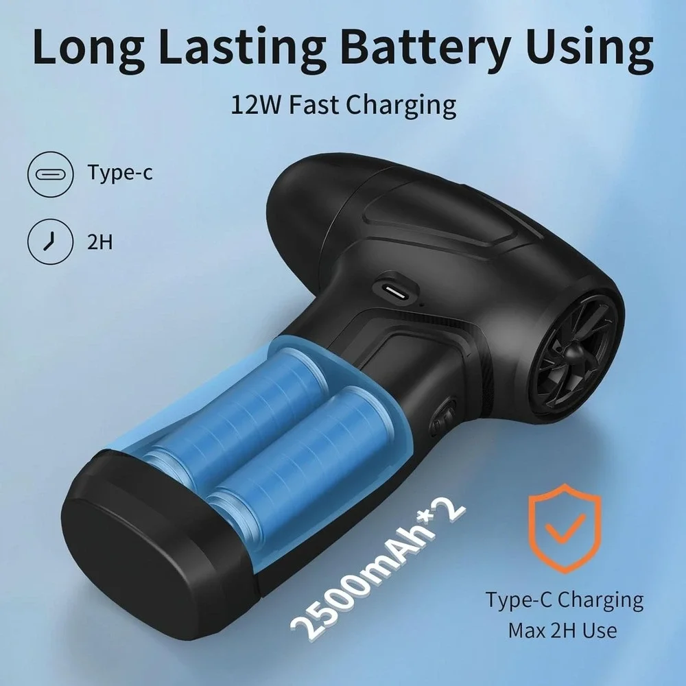 New Cordless Air Duster‎ Rechargeable Blower Adjustable Speed for PC Laptop Car